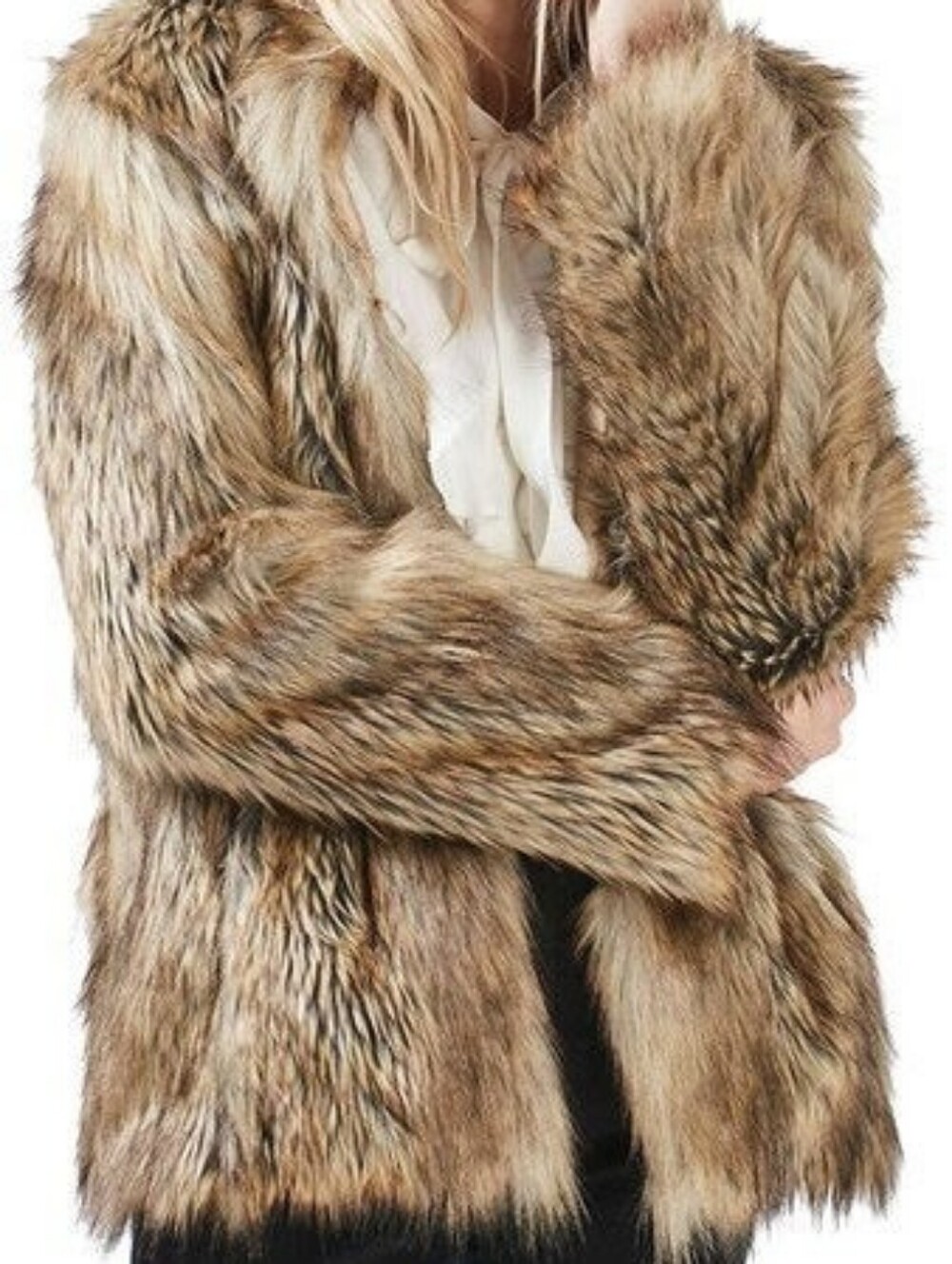 REFUCED&RELISTED*TOPSHOP VINTAGE FAUX FUR BOHO COAT - Picture 3 of 5